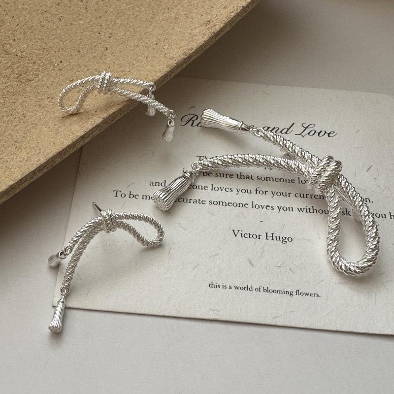 Xiaomi 925 Sterling Silver Vintage Earrings For Women Trendy Simple Knot Bow Earring Jewelry Prevent Allergy Party Accessories