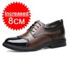 Men'S Invisible Height‑Increasing Leather Shoes 6‑8cm Black Lace‑Up Business Formal Shoes Men'S Genuine Leather Elevator Footwea