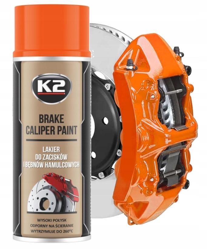 K2 Brake Caliper Farba Lakier Do Malowania Zacisków Hamulcowych Pomarańczow