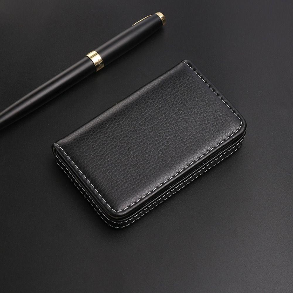 PU Leather Card Holder Business Name Card Pocket Top Card Case  Gift