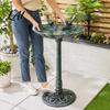 Bird Feeder Pedestal Bath Copper Resin Birdbaths Weather Resistant Floral Accents Stable Base Bath Vintage Bronze Finish Garden Decor for