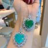 Cross Border Love Inlay Simulation Paraiba Pendant Emerald Necklace Jewelry
