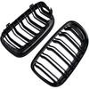 Front Bumper Kidney Grille, Pair Gloss Black Grill Double Line Compatible with 2009-2011 BMW E90 328i 318i 320i 323i 325i 330i 335i