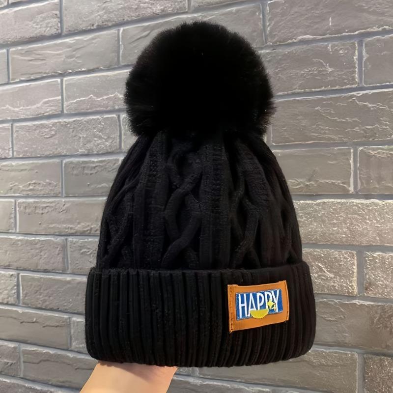Hat Women's Winter Fleece Warm Wool Hat Women's Winter Tide Ear Protector Knitted Hat Tide Versatile Thickened Cold-proof Hat