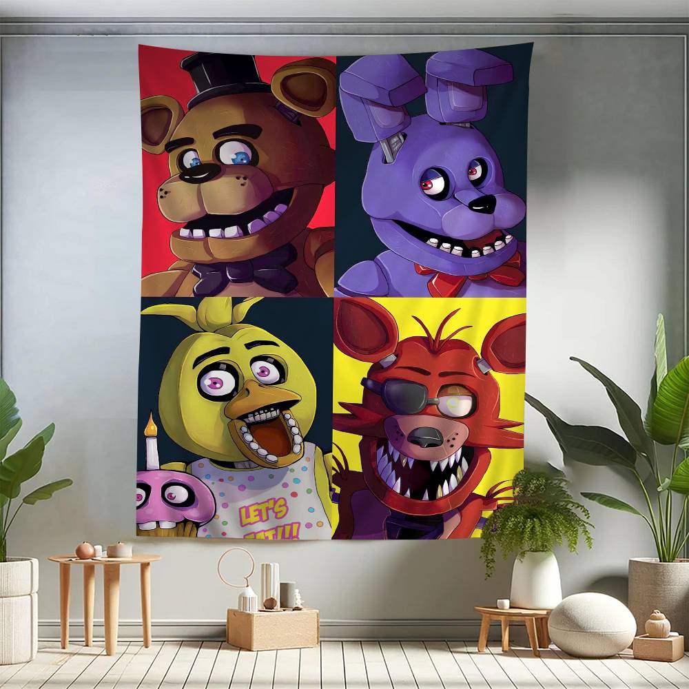 Fnaf FivenightsAtFreddys Wandteppich Hängend Tarot Hippie Wandteppiche Schlafsaal Wandbehang Laken