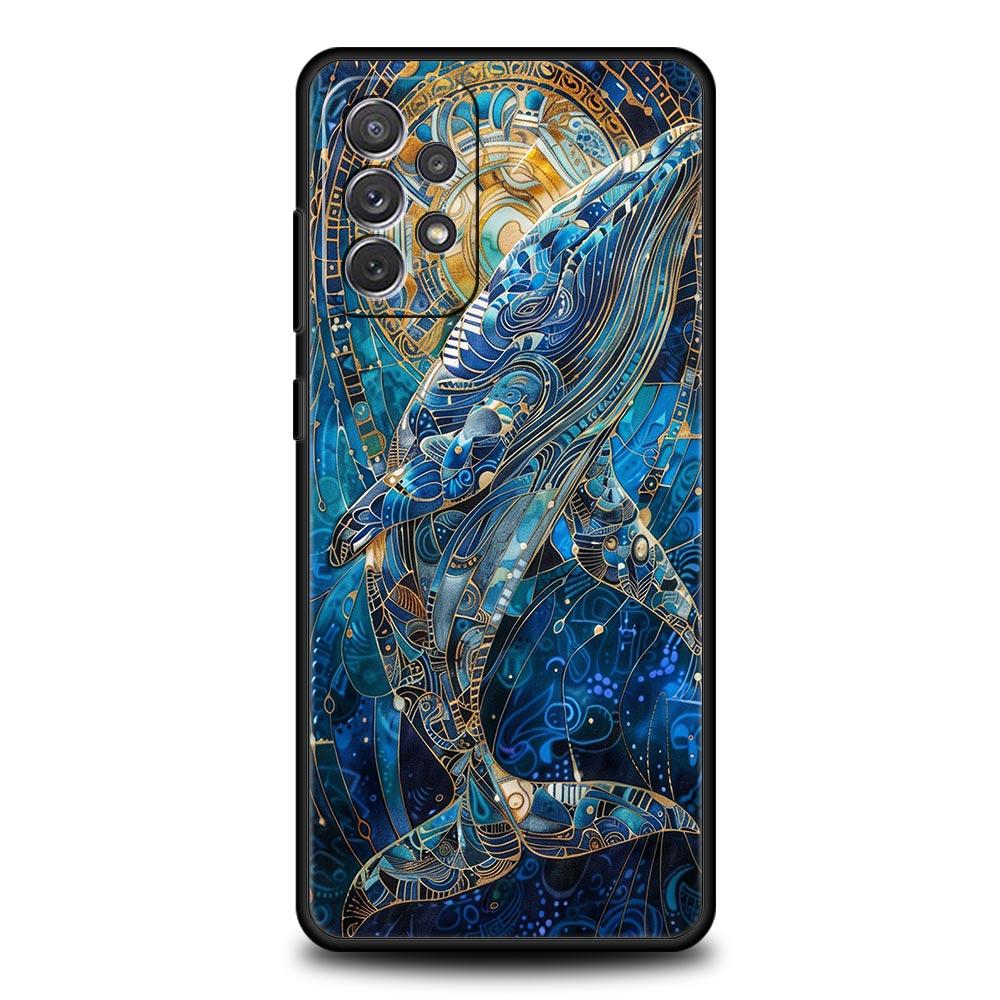 Blue Ocean Fish Phone Case for Samsung Galaxy A55 A35 A15 A14 A13 A25 A54 A51 A71 A72 A73 A32 A52 A41 5G Soft TPU Shell Fundas