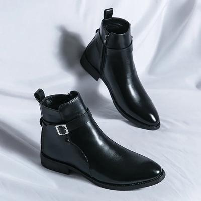 Pánské kožené boty formální pánské boty Chelsea módní boty britský styl kožené kotníkové boty volnočasová chůze ležérní business boty
