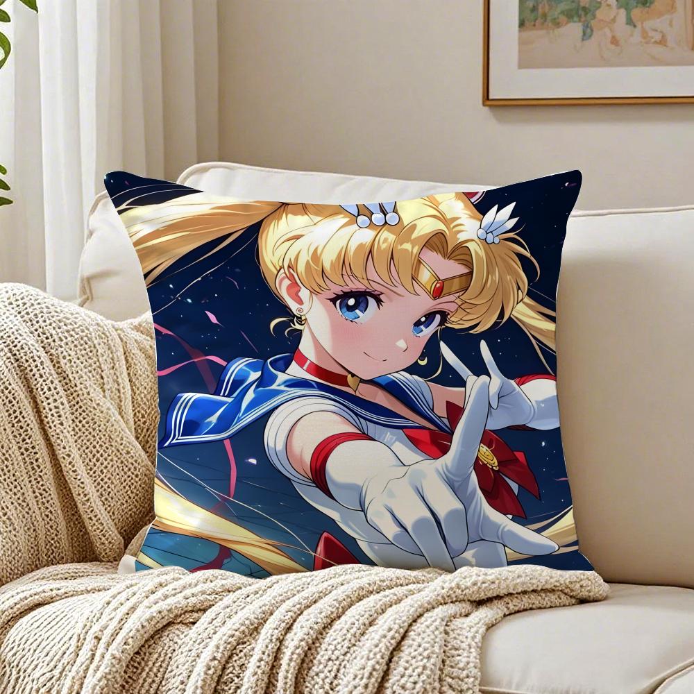 anime magical SSailor MMoon Cushion Cover Pillowcase Antidustmite living Room Sofa Decor Cushion Room