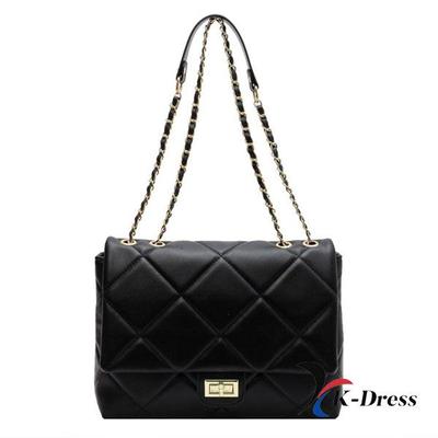 Bolsa de Mão Grande de Couro Preto Moda Luxuosa Shopper