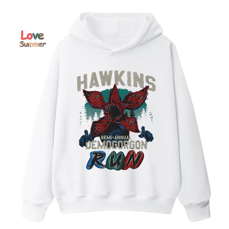 MINISO Kinderhoodie jongens Pullover Meisjes Populair Stranger Things 5 2025 Hoodies Bedrukte Hoodies Lange Mouwen Kinder Tops Kindersweatshirts 160