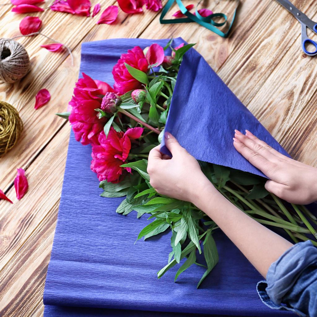 2pcs 7.5ft Crepe Paper Roll for Wedding Ceremony Various Large Festivals Decoration Dark Pink