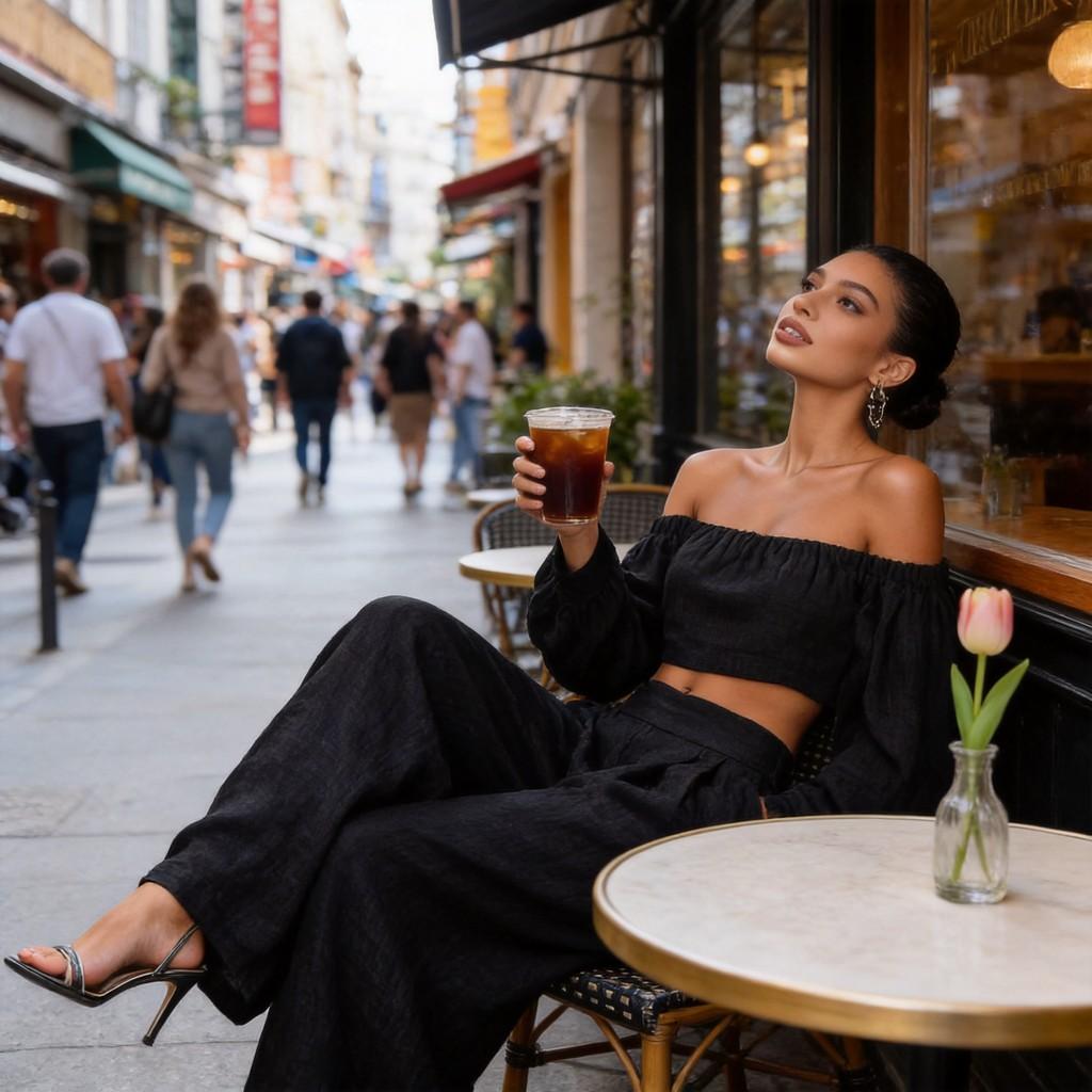 Spring Womens Off Shoulder Crop Top And Wide Leg Pants Set With Spliced Design For Casual Wear