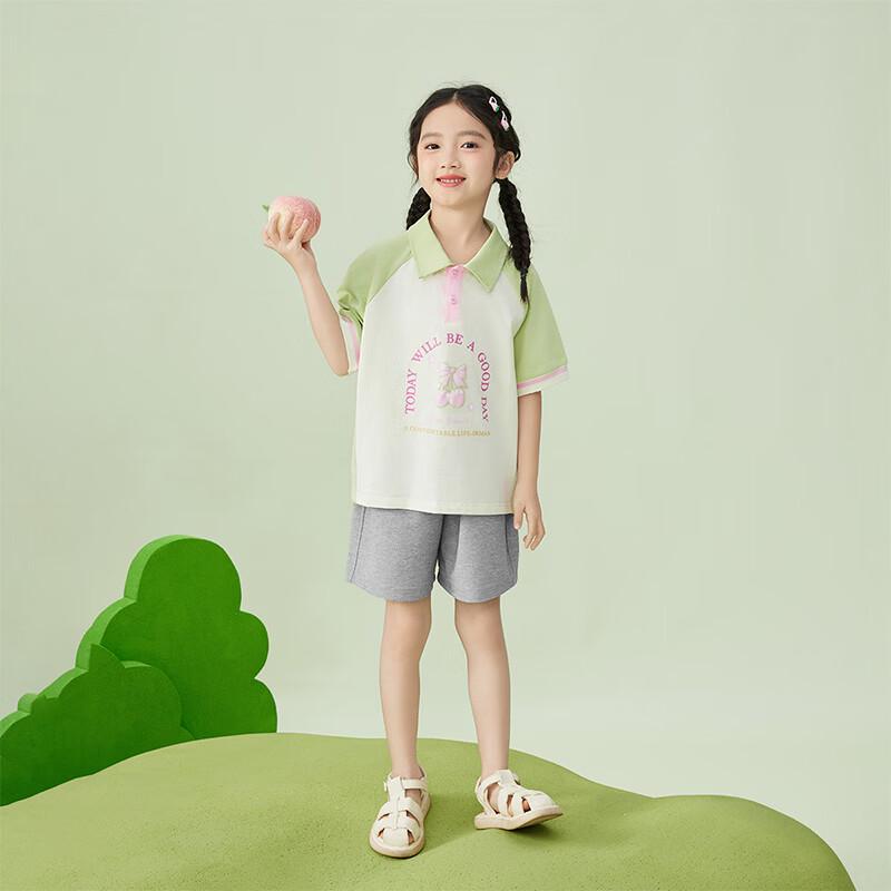 Xiaoyinman Girls' Lapel Short-Sleeve Polo Shirt