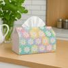 1pc Adorable Tissue Box Cover with Decorative Daisy Floral Pattern - Waterproof And Versatile for Home And Car Decoration, Desktop Use, Creative Napki