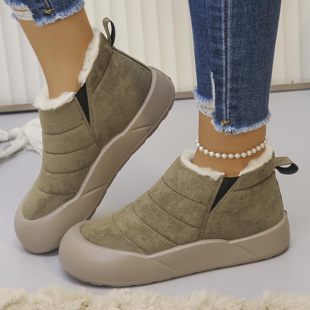 Fashion 2025 New Women Ankle Boots Retro Thickened Fluff Shoes Female Outdoor Thick Slip-on Snow Boots Women Casual Warm Non-Slip Boots