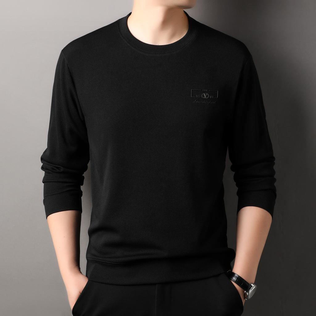 Autumn Men's Long Sleeve T-Shirt Crew Neck Bottom Shirt Men's Casual Versatile Men's Pullover Sweater
