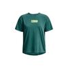 Under Armour Project Rock Logo Print Rundhals-T-Shirt Damen Tops Aqua 1376917-722