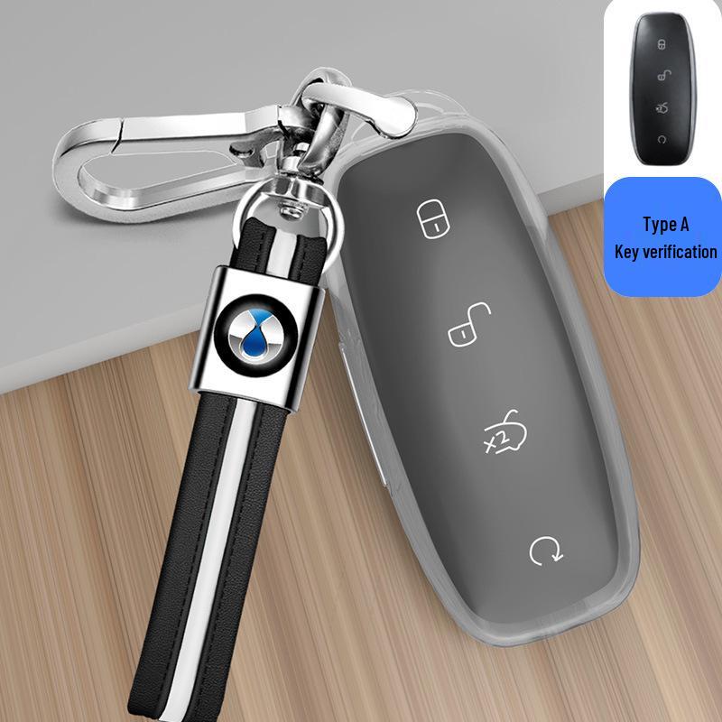 Denza D9 Key Case: 2022 Transparent Shell for Men & Women, Modified Card Car Package with Buckle