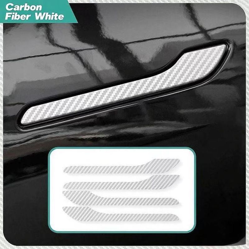 Car Protector Sticker Door Handle Wrap Cover Decorative Stickers 4Pcs/Set Anti-scratch For Tesla Model 3 Y 2021 ABS Worldmuma