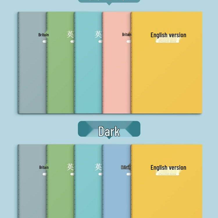 English Writing Notebook: Thickened Macaron Colors for Third Graders, High-Quality Homework Paper