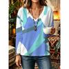 Autumn and Winter Women's Long-sleeved V-neck T-shirt