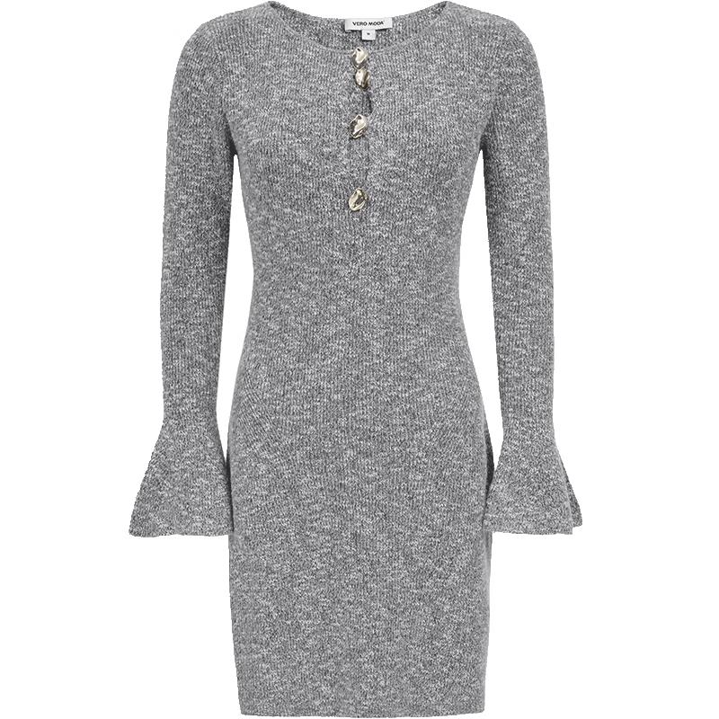 

VEROMODA A-Line Knit Dress with Ruffle Sleeves 2XL