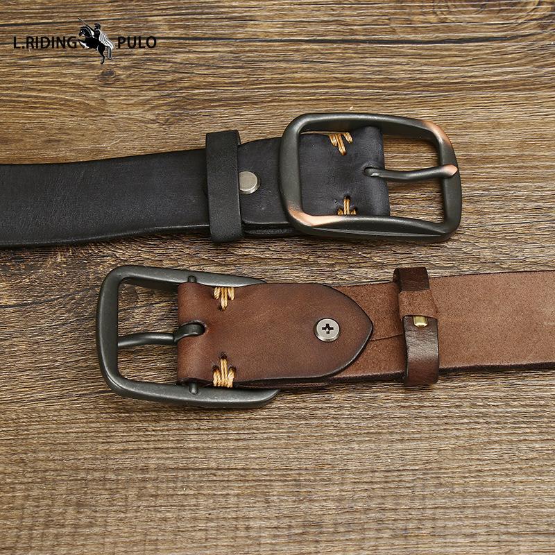 Fashion All-match Genuine Leather Leather Belt Men's Pin Buckle Simple Casual Belt Retro Belt Men's Belt