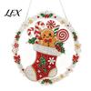 Festive Tree Ornament Crafting Christmas Rhinestone Painting Suncatcher Kit, DIY Faux Pearl Art Xmas Crafts for Adults Beginner, Acrylic Decorative