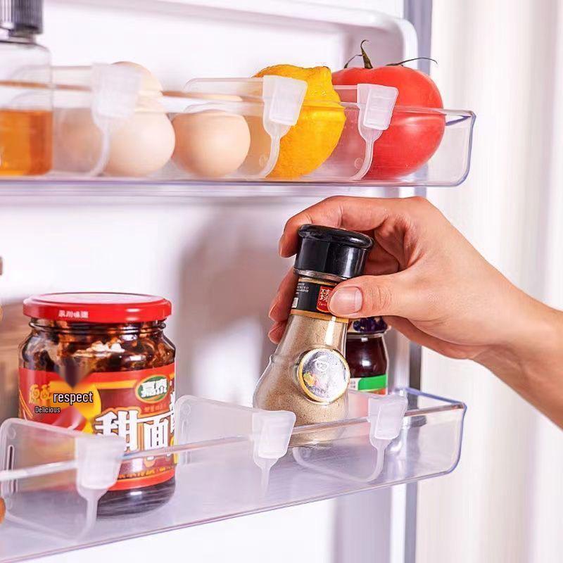 Multifunctional Clip-On Refrigerator Shelf Divider with Separated Compartments