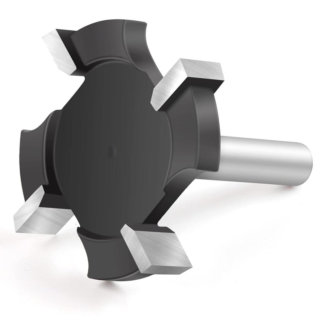 CNC Spoilboard Surfacing Router Bit 1/4 Inch Shank, Extra Large 1-1/2 Inch Cutting Diameter, Slab Flattening Router Bit Planing Bit Wood Planing Bit