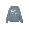 Nike Letter Logo Round Neck Casual Fleece Loose Long Sleeve Sweatshirt Men Sweatshirt Gray FB7204-065