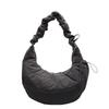 Winter pleated down bag women's new trendy fashion college style tote bag casual large capacity saddle bag