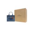 Coach Cargo 20 Calligraphy Logo Embroidered Denim Tote Shopping Bag Crossbody Shoulder Handbag Small Women Tote Indigo CZ100-B4IN