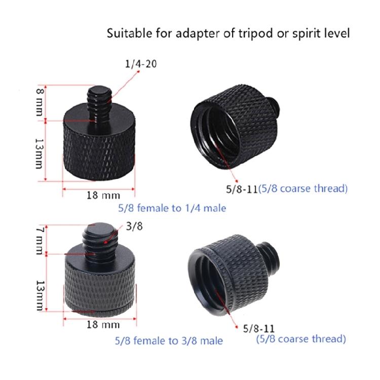Tripods Screw Adapters 5/8" Female to 1/4" 3/8" Male Mount Cameras LCD Monitors