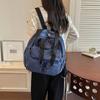 Color Contrast Backpack Women's Large Capacity Commuter Handbag Multi-Functional Plaid Tote Bag