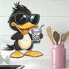Coole Schwarze Ente mit Sonnenbrille Wandaufkleber, Niedlich Abnehmbar Selbstklebend für Kinderzimmer & Wohnzimmer Dekoration