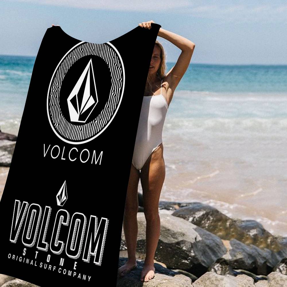 V-Volcoms LOGO Beach Towel Colorful Bath Towels For Girl Microfiber Quick Dry Sand Free Beach Yoga Spa Gym Pool