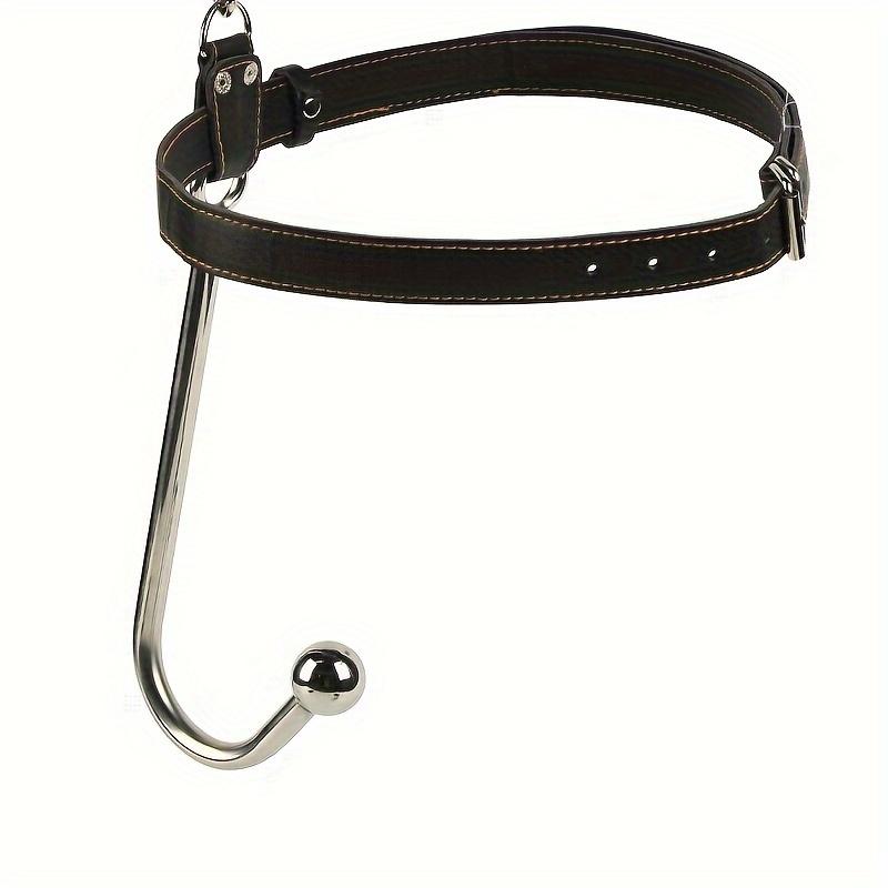 2pcs Set BDSM Sex Backhand Back Gag With Anal Hooks SM Leather Bondage Ties Metal Stainless Steel Anal Rear Adult Products