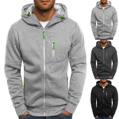 Men's Casual Camouflage Sports Sweatshirt Long Sleeve Zipper Hooded Jacket Coat