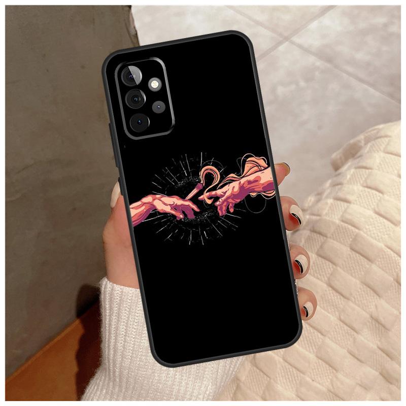 Grime Michelangelo Creation Of Adam For Samsung Galaxy A12 A32 A52 A22 A16 A26 A36 A56 A06 A55 A35 A15 A54 A34 A14 A13 A53 Case