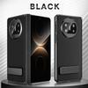 High-end Leather Metal Bracket Case For Huawei Mate X3 Auto-Rebound Spring Hinge Protection Shockproof Folding Cover