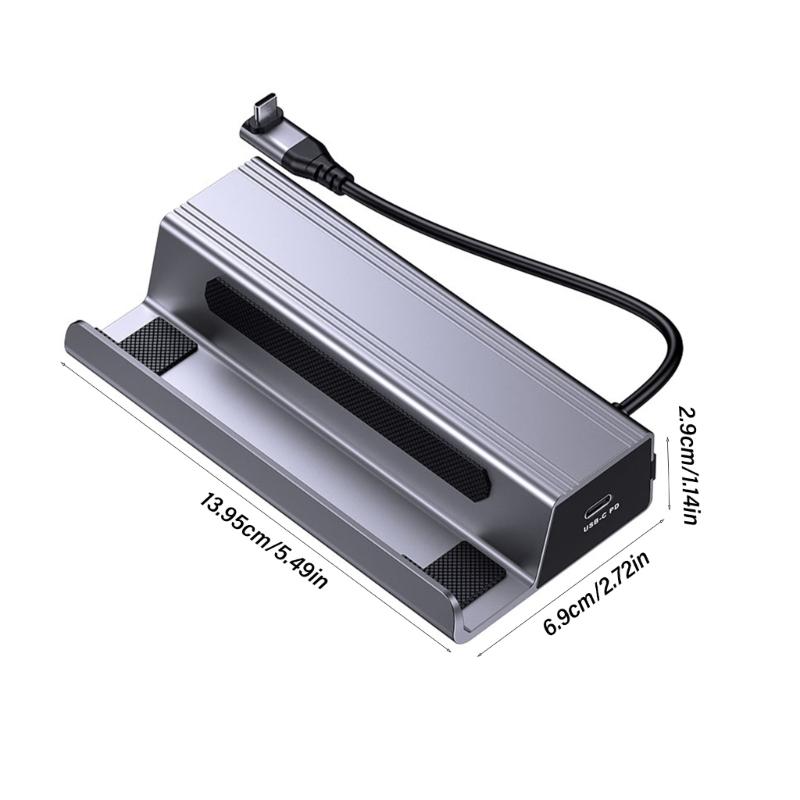 Multiport USB C Charging Station with HDMI2.0 4K 60Hz Ethernet and USB3.0 Port for ROG and SteamDeck