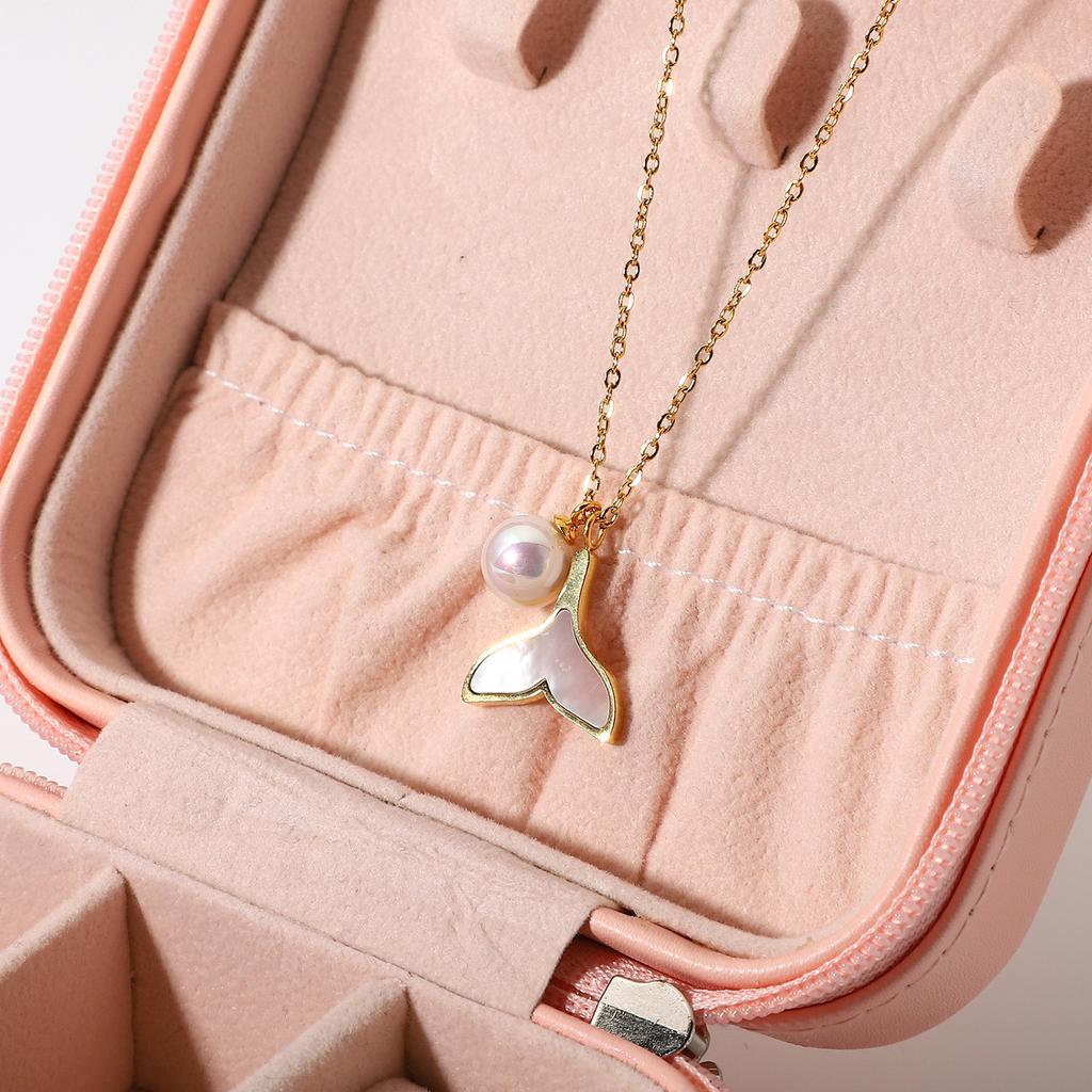Fashion White Shell Pearl Pendant Necklace 18K Gold Plated Women's Jewelry Waterproof Hypoallergenic