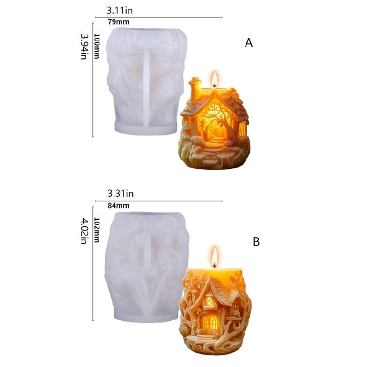 Treehouse Silicones Mould Christmas Candle Silicone Mold Easy Demolding For Candle Soap Chocolate Holiday Decoration