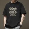 Pure cotton T-shirt men's summer new cotton trendy men's printing casual cotton round neck men's loose version
