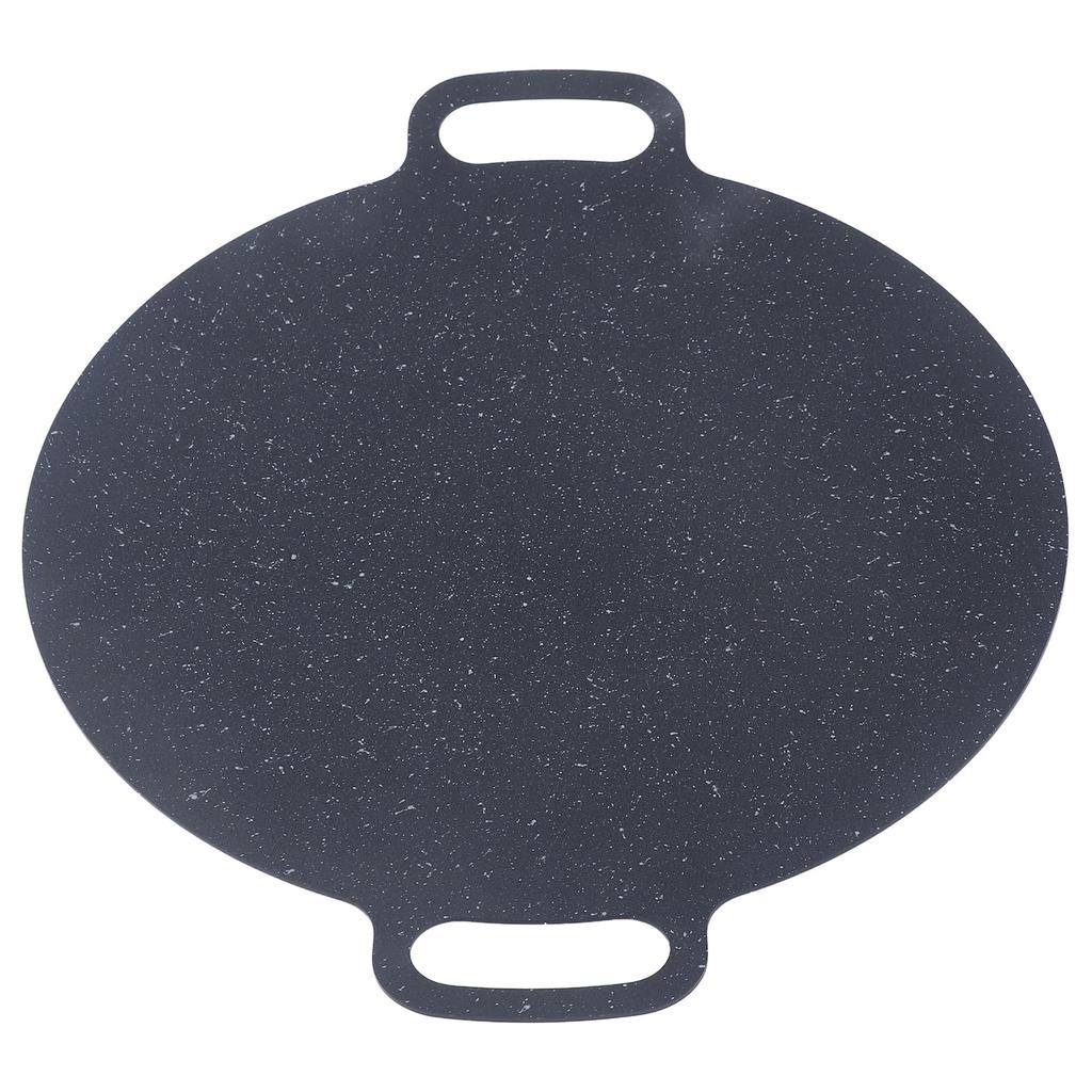 Okrągły talerz do grillowania nieprzywierający patelnia do smażenia BBQ z szczypcami do żywności i rękawicami ochronnymi 30 cm /