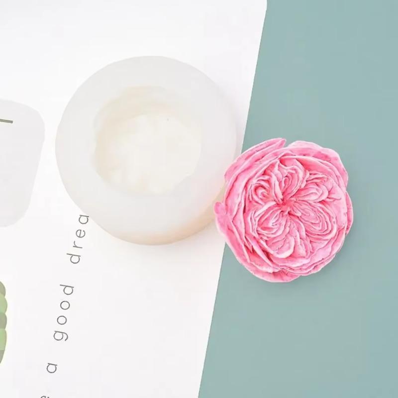 Blume Rose Silikon Kerzenform 3D Hahnenfuß Blume Aromatherapie Gips Schokolade Gips Seife Eiswürfelform Hochzeit