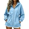 Women's Casual Long Sleeve Hooded Zip Up Sweatshirt for Everyday Wear