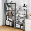 Foldable Metal Storage Rack Multifunctional Living Room Shelf Multilayer Installation Free Kitchen Organizer Trolley Bookshelf