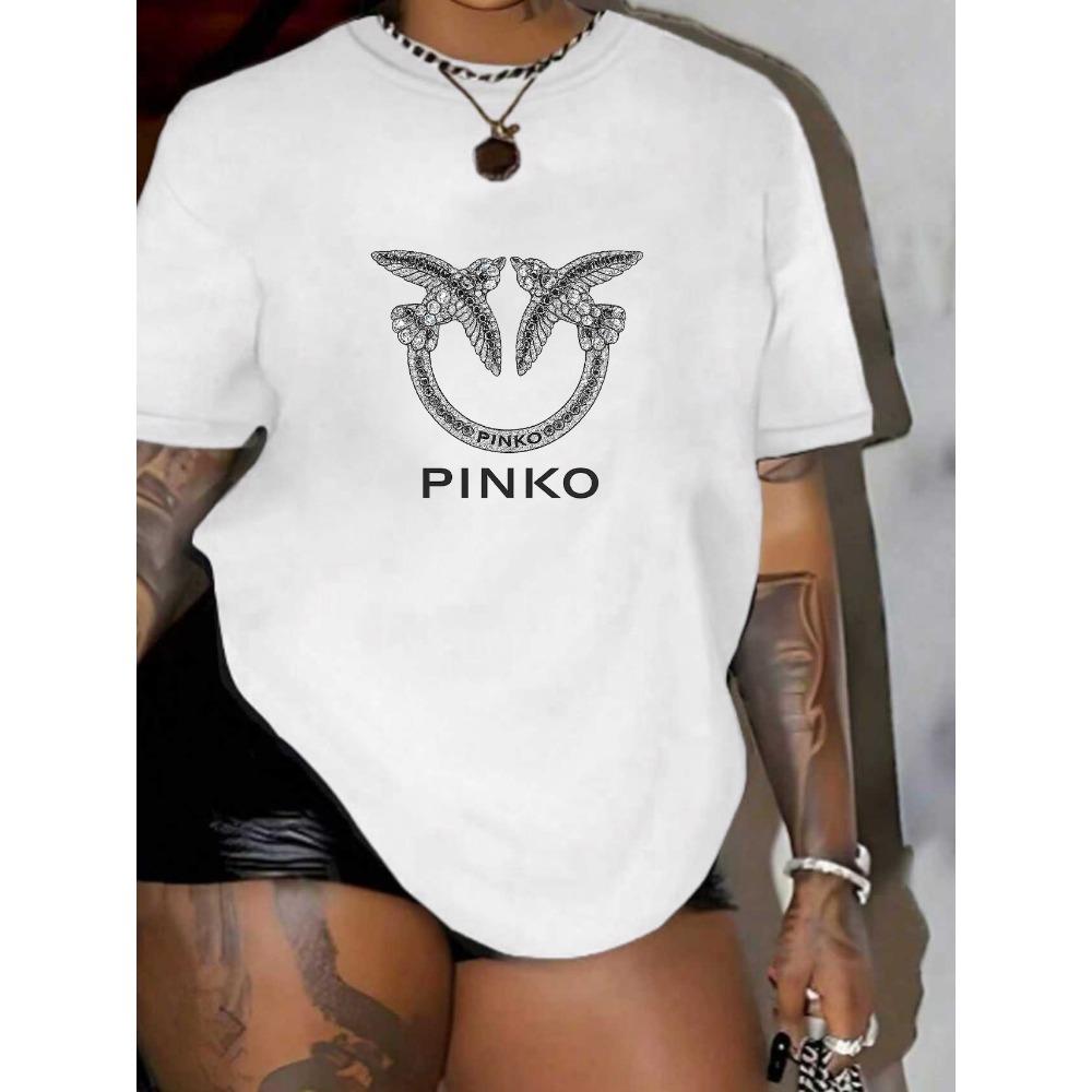 

Cartoon pattern Round neck women s T-shirt short sleeves fashion printed half-sleeve top elastic T-shirt M